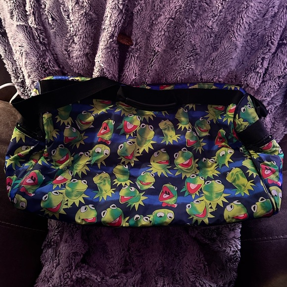 EXTREMELY RARE VINTAGE NICOLE MILLER KERMIT THE FROG MUPPETS LUGGAGE BAG - Picture 2 of 4